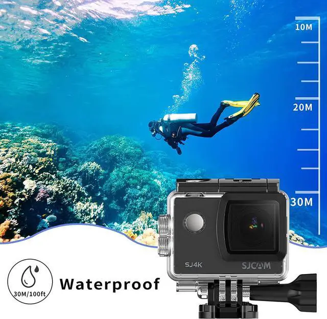 Alt view image 5 of 7 - SJ4000 Action Camera 4K, 40MP Waterproof Camera Underwater, OIS Stabilization Motorcycle Sport Camera, 170°FOV, 5X Zoom, Dual Batteries, 32G SD Card and Helmet Mount Accessories Kits
