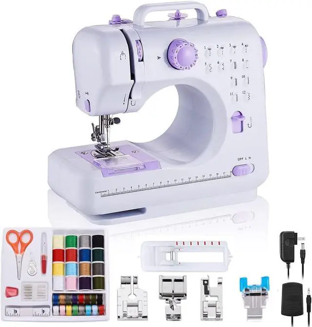 Main image of Sewing Machine Portable mini Electric Sewing Machine for beginners 12 Built-in Stitches 2 Speed with Foot PedalLight, Storage Drawer.