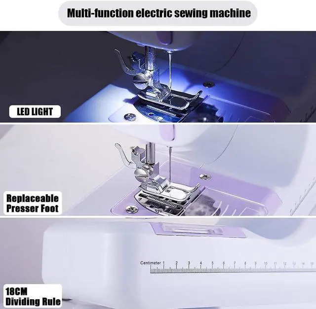Alt view image 5 of 7 - Sewing Machine Portable mini Electric Sewing Machine for beginners 12 Built-in Stitches 2 Speed with Foot PedalLight, Storage Drawer.