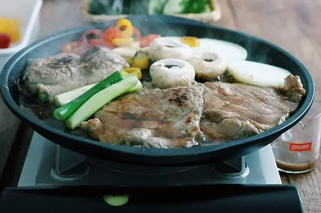 Alt view image 7 of 7 - TECHEF - Stovetop Korean BBQ Non-Stick Grill Pan, Made in Korea (Purple)