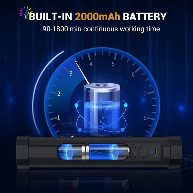 Alt view image 6 of 7 - LUXCEO Handheld Light Wand, Multicolor RGB LED Video Light for Photography, 2000mAh Rechargeable Mini Light Stick for Video Shooting Professional Tube Lights with Magnetic for YouTube, TikTok(Black)