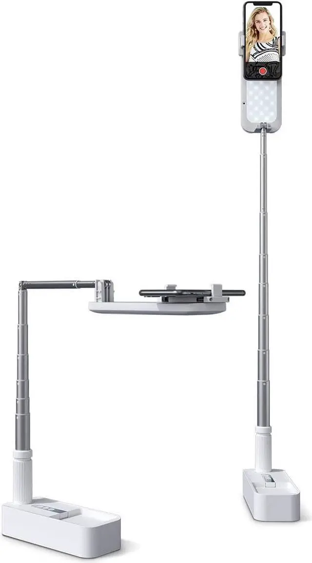 Main image of Extendable Selfie Stand 360° Rotation with Phone Holder, Rechargeable Wireless Foldable 7 Brightness LED Light for Live Streaming/YouTube/Tiktok/Video Recording/Photography/Reading (V6W)