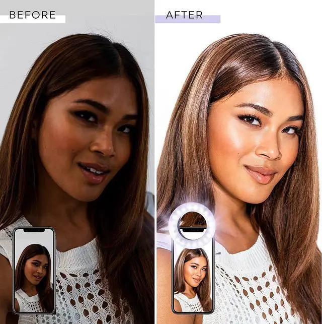 Alt view image 2 of 7 - Selfie One - Rechargeable Ring Light Clip-on for iPhone, Android, Tablet, and Laptop Camera Photography and Videography | 3 Adjustable Light Modes | Beauty and Influencer Selfie Ring Light