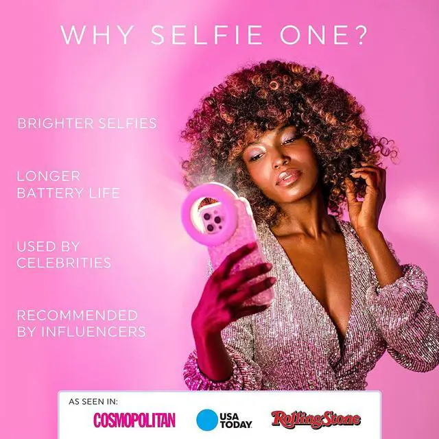 Alt view image 3 of 7 - Selfie One - Rechargeable Ring Light Clip-on for iPhone, Android, Tablet, and Laptop Camera Photography and Videography | 3 Adjustable Light Modes | Beauty and Influencer Selfie Ring Light