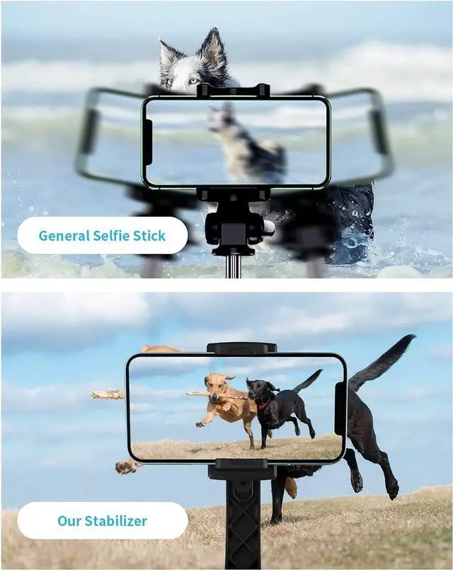 Alt view image 3 of 7 - Gimbal Stabilizer with Selfie Stick for iPhone: Portable Handheld Gimble with Tripod & Remote for Cell Phone Camera & Samsung Android Smartphone Recording Video & Vlogging on Tiktok & YouTube