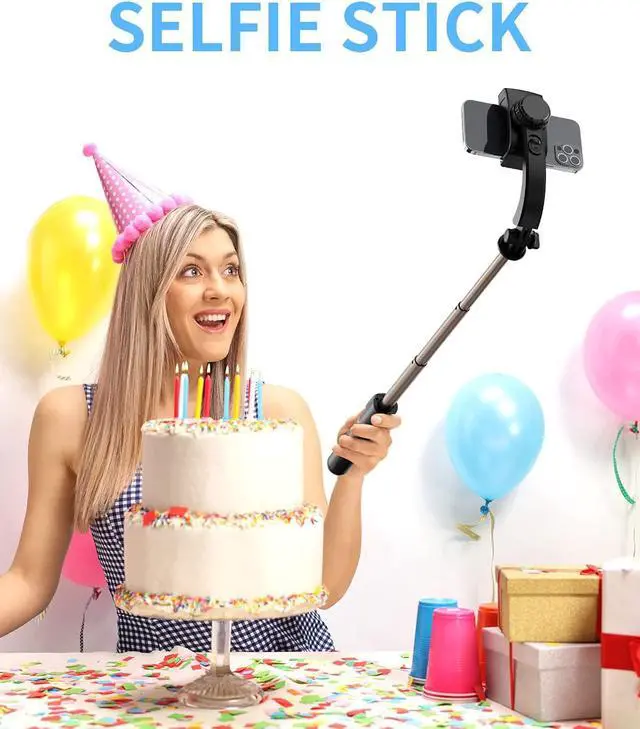 Alt view image 4 of 7 - Gimbal Stabilizer with Selfie Stick for iPhone: Portable Handheld Gimble with Tripod & Remote for Cell Phone Camera & Samsung Android Smartphone Recording Video & Vlogging on Tiktok & YouTube
