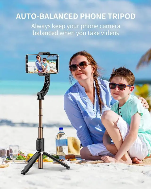 Alt view image 5 of 7 - Gimbal Stabilizer with Selfie Stick for iPhone: Portable Handheld Gimble with Tripod & Remote for Cell Phone Camera & Samsung Android Smartphone Recording Video & Vlogging on Tiktok & YouTube
