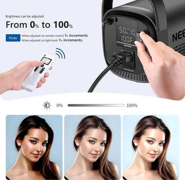 Alt view image 2 of 7 - Neewer 150W 5600K LED Video Light, CB150 2.4G LED Video Lighting Kit with Light Stand/Bowens Mount/Remote/Lantern Softbox, 13000Lux/1m, CRI/TLCI 97+ for Photo Video Studio Lighting Photography