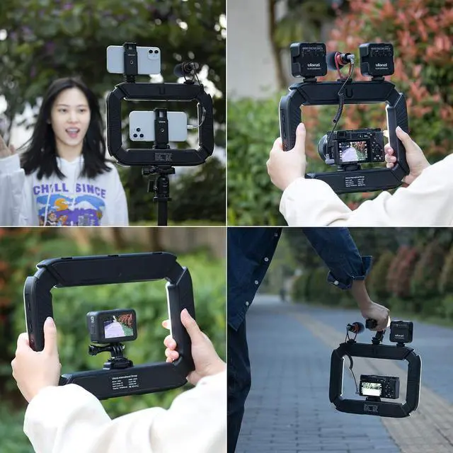 Alt view image 7 of 7 - Smartphone Video Rig with Light, Cell Phone Handheld Stabilizer with Ring Light 8500k Selfie Light for Filmaking Live Steam Tiktok YouTube Video Recording, with 8000mAh Build-in Battery