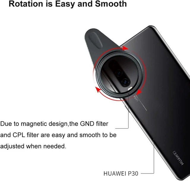 Alt view image 6 of 7 - 41mm Magnetic Phone Lens CPL Filter Kit with Circular Polarizer & Soft Graduated ND1.2 Filter Lens Clip for iPhone 16/15/14/13/12/11/8/7/XR/X/XS & Samsung Android