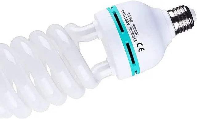 Alt view image 4 of 7 - 2Pcs 135W Light Bulb 5500K CFL Roas Daylight Spiral Softbox Lighting Kit Bulb in E27/E26 Socket for Photography Photo Box (85w-2p), 135w-2p