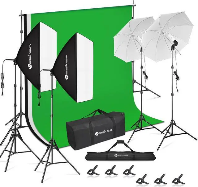Main image of Yesker Photography Lighting Kit 8.5 x 10 ft Background Support System Umbrellas Softbox Continuous Lighting Kit for Photo Shoot Studio Portrait, Product and Video Recording Photography
