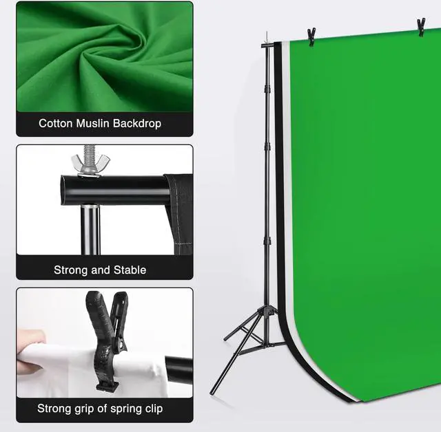 Alt view image 3 of 7 - Yesker Photography Lighting Kit 8.5 x 10 ft Background Support System Umbrellas Softbox Continuous Lighting Kit for Photo Shoot Studio Portrait, Product and Video Recording Photography