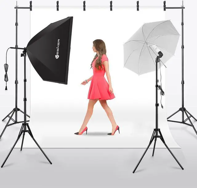 Alt view image 5 of 7 - Yesker Photography Lighting Kit 8.5 x 10 ft Background Support System Umbrellas Softbox Continuous Lighting Kit for Photo Shoot Studio Portrait, Product and Video Recording Photography