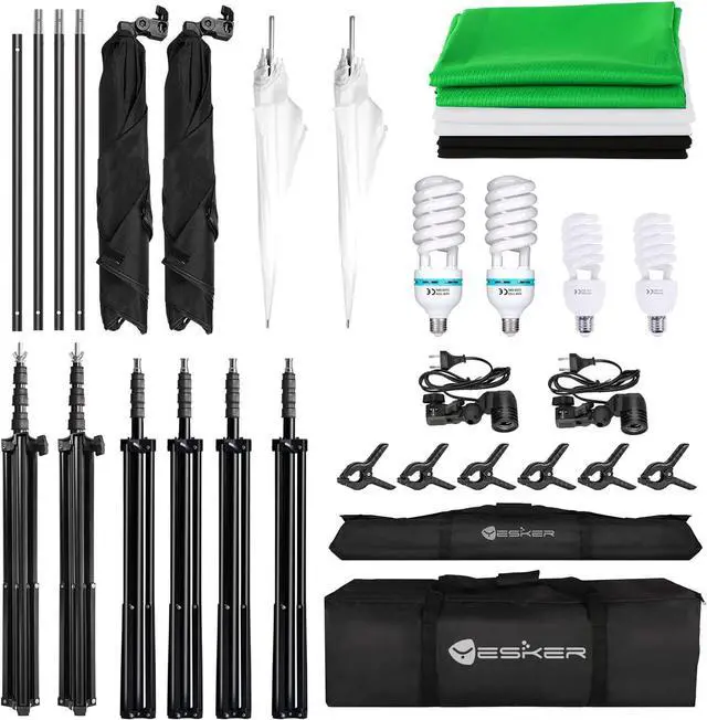 Alt view image 7 of 7 - Yesker Photography Lighting Kit 8.5 x 10 ft Background Support System Umbrellas Softbox Continuous Lighting Kit for Photo Shoot Studio Portrait, Product and Video Recording Photography