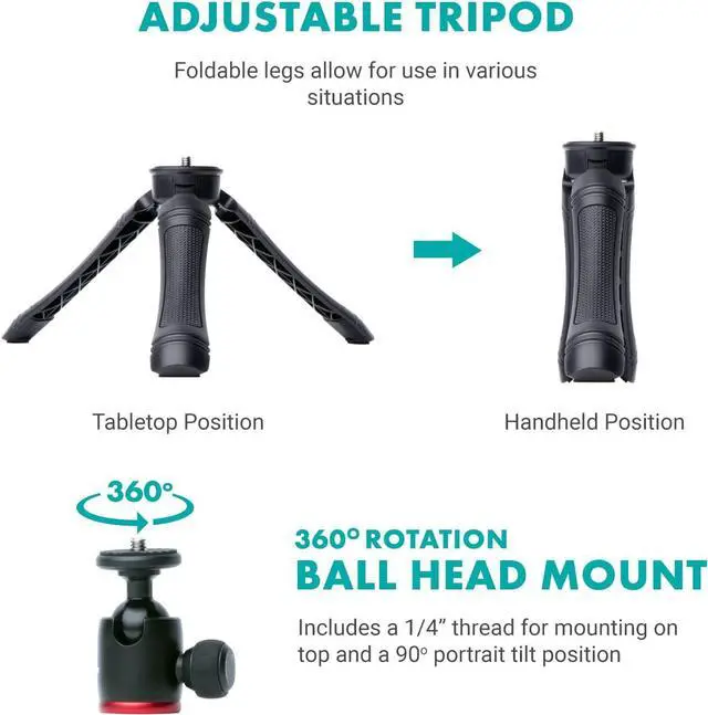 Alt view image 6 of 7 - Movo uVlogger- Android/USB-C Compatible Vlogging Kit Smartphone Video Kit Accessories: Tripod, Mount, LED Light and Cellphone Shotgun Microphone for Video Recording for YouTube, Vlog