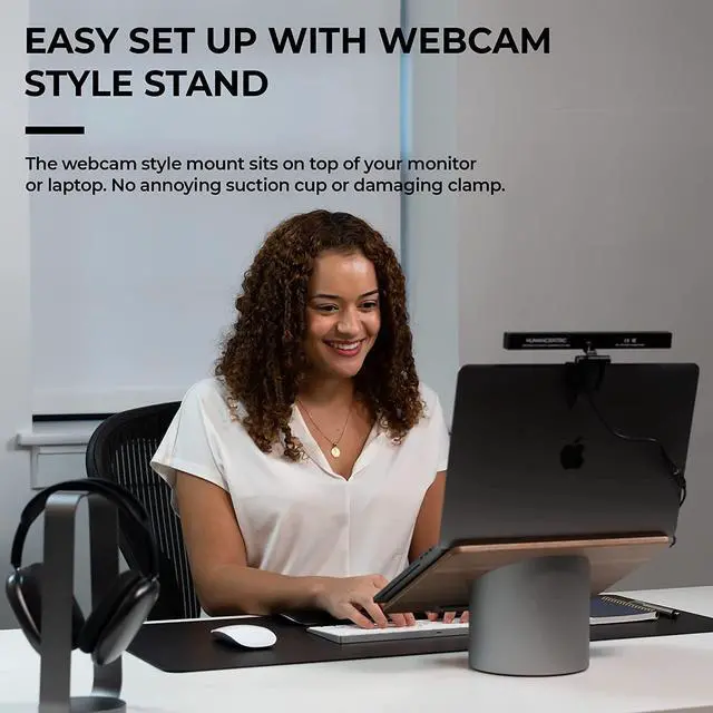 Alt view image 7 of 7 - HumanCentric Video Conference Lighting - Webcam Light for Streaming, LED Monitor and Laptop Light for Video Conferencing, Zoom Lighting for Computer, Upgrade Light for Zoom Meetings, Single Kit