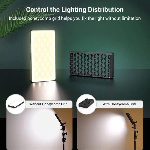 Alt view image 7 of 7 - Pix M160 RGB Video Light, 12W RGBWW LED Camera Light Panel, 360° Full Color Portable for Photography, 3800mh Battery, CRI 95+,TLCI 98, Vlogging, Photo, Video, Anum Body  3157 by DT