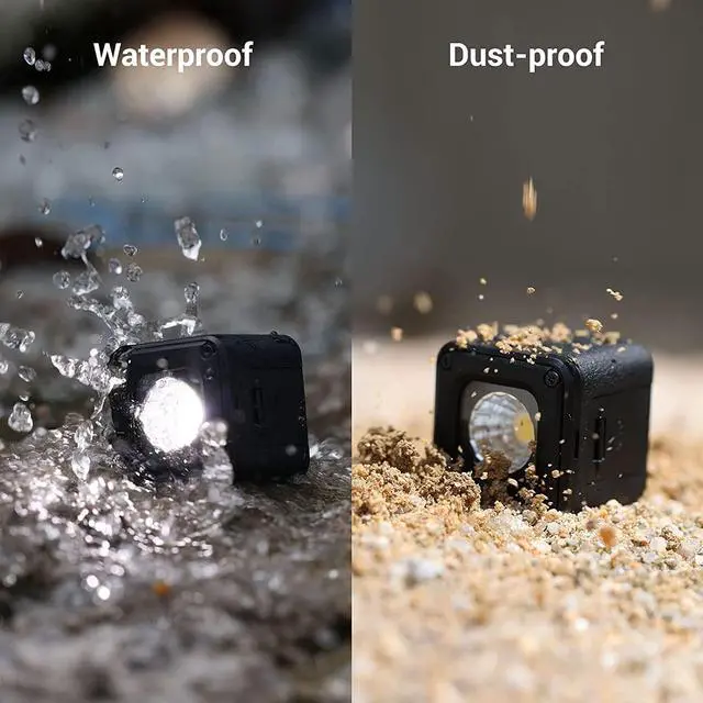 Alt view image 2 of 7 - RM01 Mini LED Video Light (3 Pack), Watreproof Portable Lighting Kit with 8 Color Filters, Dimmable Fill Photography Light 5600K CRI95 for Smartphone, Action and DSLR Camera