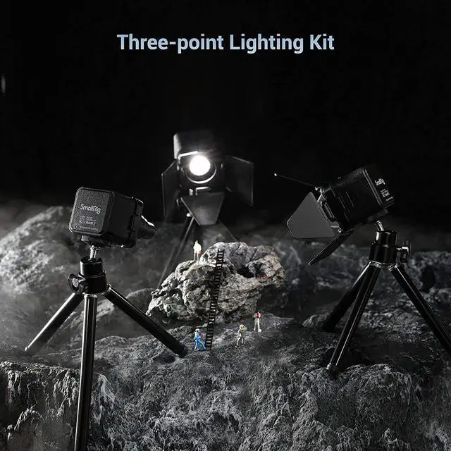 Alt view image 4 of 7 - RM01 Mini LED Video Light (3 Pack), Watreproof Portable Lighting Kit with 8 Color Filters, Dimmable Fill Photography Light 5600K CRI95 for Smartphone, Action and DSLR Camera