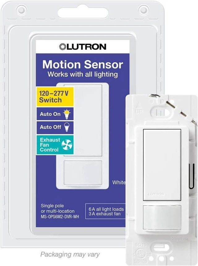 Main image of Lutron MS-OPS6M2-DV-WH Maestro 6-Amp Multi-Location Dual Voltage Occupancy Sensing Switch, White