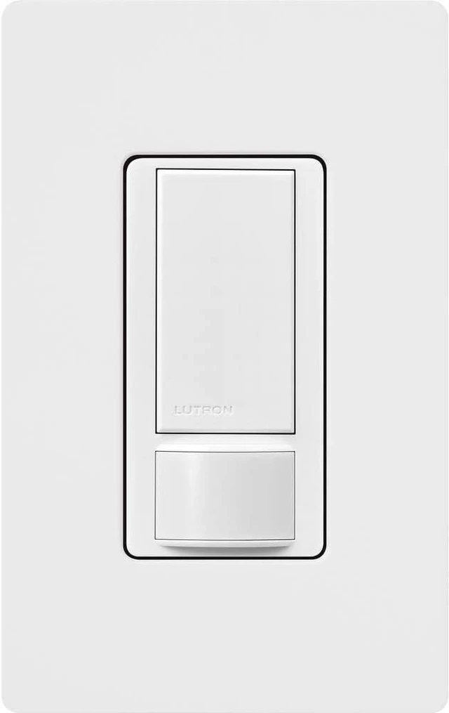 Alt view image 2 of 4 - Lutron MS-OPS6M2-DV-WH Maestro 6-Amp Multi-Location Dual Voltage Occupancy Sensing Switch, White
