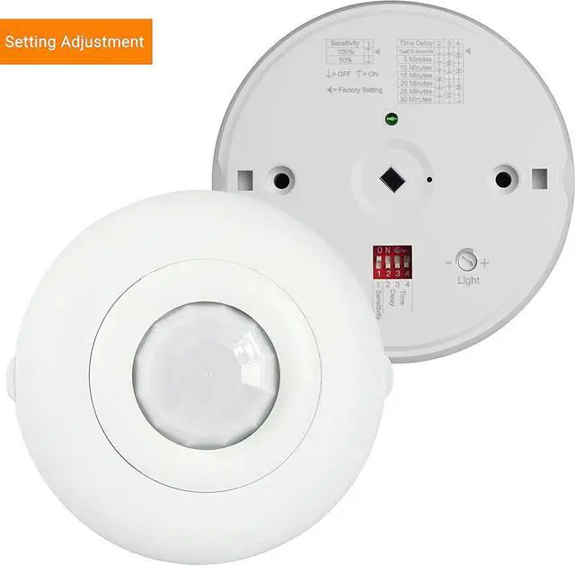 Alt view image 3 of 7 - MPC-52V PIR Ceiling Sensor, Ceiling Occupancy Sensor, Ceiling Light Sensor, Occupancy Sensor, Commercial Grade 360 Degree FOV, 800 Sq. Ft Coverage, 120-277VAC, White