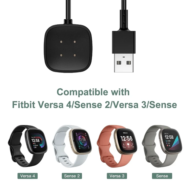 Alt view image 2 of 7 - Charger Cable Fits Google Fitbit Versa 4/Sense 2/Versa 3/Sense Watch