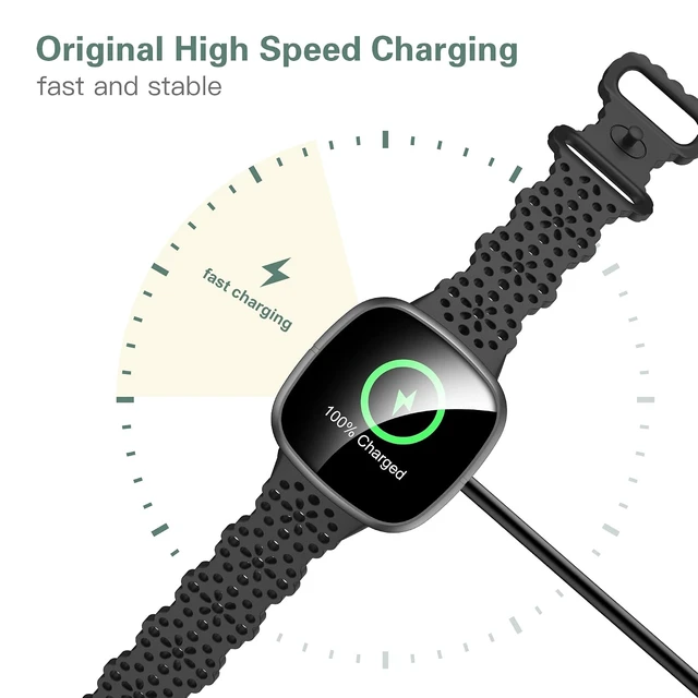 Alt view image 4 of 7 - Charger Cable Fits Google Fitbit Versa 4/Sense 2/Versa 3/Sense Watch