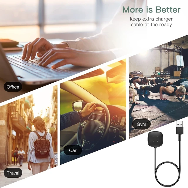 Alt view image 5 of 7 - Charger Cable Fits Google Fitbit Versa 4/Sense 2/Versa 3/Sense Watch