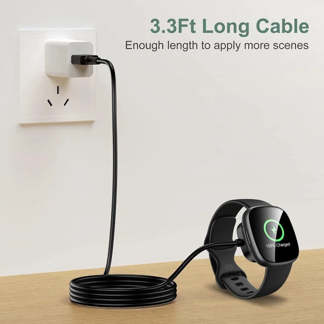 Alt view image 6 of 7 - Charger Cable Fits Google Fitbit Versa 4/Sense 2/Versa 3/Sense Watch