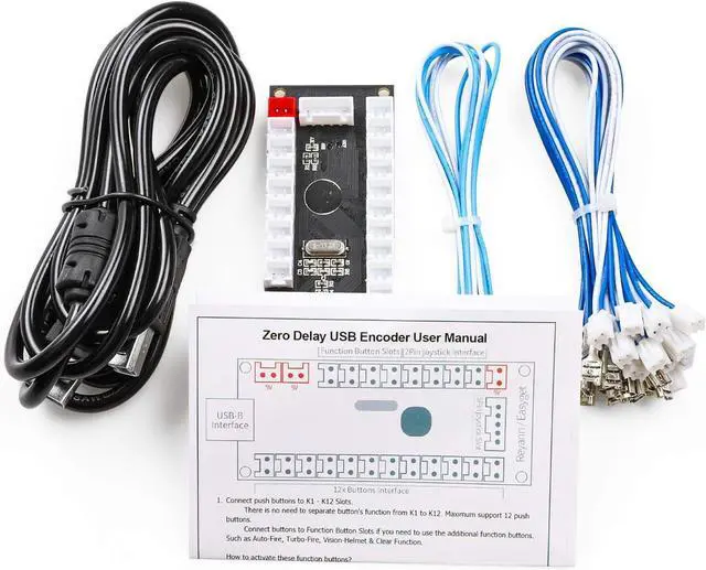 Alt view image 6 of 7 - 2 Player Zero Delay Generic Game Controller USB to Joystick for MAME & Raspberry Pi 1/2/3 RetroPie DIY Projects