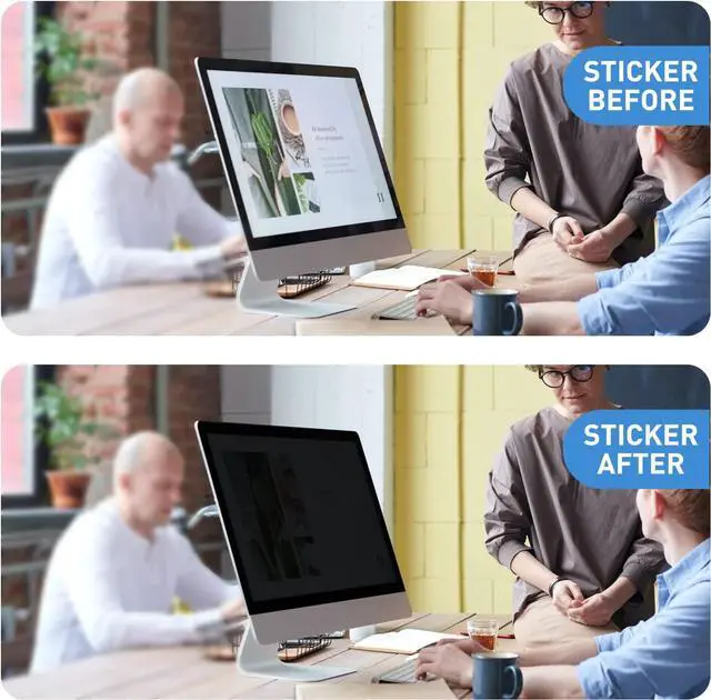 Alt view image 7 of 7 - 24 Inch Privacy Screen for Computer Monitor [2 Pack] Computer Screen Privacy Shield Eye Protection Anti Glare Blue Light Monitor Privacy Screen 24 Inch 16:9 Aspect Ratio