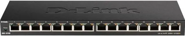 Main image of D-Link Ethernet Switch, 16 Port Gigabit Slim Switch Plug and Play, Unmanaged, Metal Housing, Quiet Fanless Design, IEEE 802.3az EEE, 5-Year Limited Warranty (DGS-1016S) Black, Welcome to consult