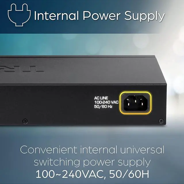 Alt view image 6 of 7 - TRENDnet 16-Port Gigabit Switch, TEG-S17, 16 x Gigabit RJ-45 Ports, 32Gbps Switching Capacity, Fanless Design, Metal Enclosure, Internal Power Supply, Lifetime Protection, Black