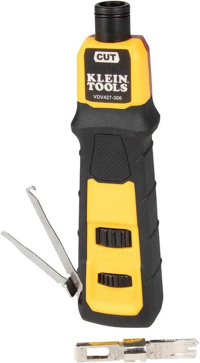 Main image of Klein Tools VDV427-300 Impact Punchdown Tool with 66/110 Blade, Reliable CAT Cable Connections, Adjustable Force, Includes Pick and Spudger