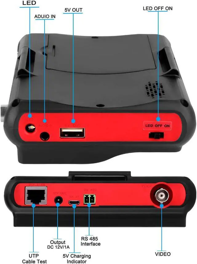 Alt view image 5 of 7 - Wrist CCTV Tester, HD 5MP Portable Camera 5MP AHD CVBS Tester UTC OSD Control 4.3 Inch TFT LCD Monitor Analog Video Test Cable, PTZ Control 12V Power Output(6300A)