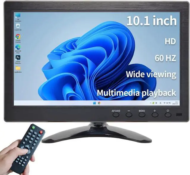 Main image of 10.1 inch Security Monitor & Displays, 1024 * 600 Resolution, HD/BNC/AV/VGA/USB Input, Built-in Dual Speakers Portable LCD Monitor, Suitable for Game CCTV PC DVD DSLR