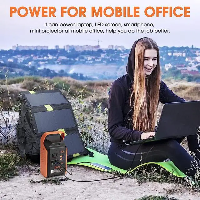 Alt view image 4 of 7 - Portable Power Station 83Wh, Takki Camping Solar Generator Power Bank with 110V/80W AC Outlet Light Emergency Battery Backup for Camping Home Fans School Laptop(Solar Panel Not Included)