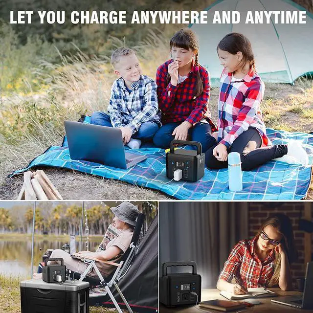 Alt view image 2 of 7 - 200W Portable Power Station, Powkey 120Wh/33,000mAh Power Bank with AC Outlet, 110V 6 Outputs Solar Generator External Battery Pack with LED Light for Home Use and Outdoor Camping