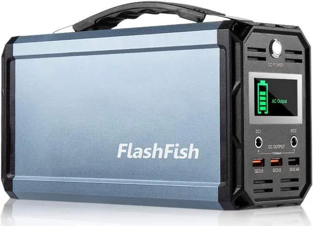 Main image of 300W Solar Generator, FlashFish 60000mAh Portable Power Station Camping Potable Generator, CPAP Battery Recharged by Solar Panel/Wall Outlet/Car, 110V AC Out/DC 12V /QC USB Ports for CPAP Camp Travel