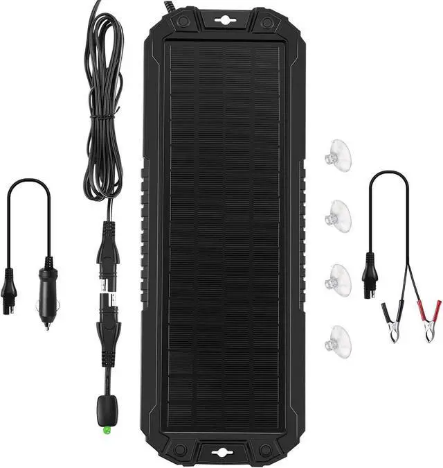 Main image of Solar Panel Car Battery Trickle Charger & Maintainer 5W 12V Solar Power Charger kit Waterproof for Car Automotive RV Marine Boat Truck Motorcycle Trailer Tractor Powersports Snowmobiles