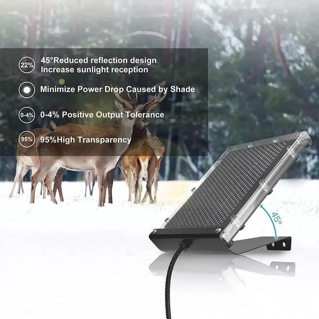 Alt view image 2 of 7 - POWOXI 6V 1.5W Deer Feeder Solar Panel Battery Charger IP65 Waterproof | Keep Your Deer Feeder Charged | 95% Clear PC Panel & Fast 6V Charge | Outdoor Waterproof Design | Stainless Bracket & Clip