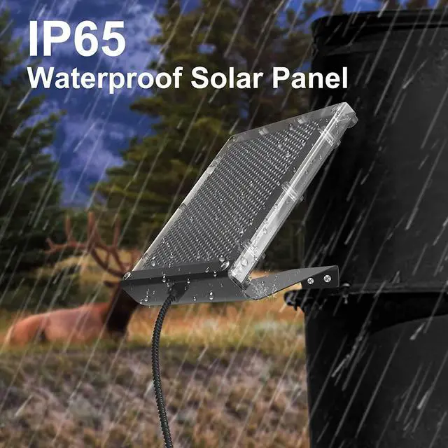 Alt view image 6 of 7 - POWOXI 6V 1.5W Deer Feeder Solar Panel Battery Charger IP65 Waterproof | Keep Your Deer Feeder Charged | 95% Clear PC Panel & Fast 6V Charge | Outdoor Waterproof Design | Stainless Bracket & Clip