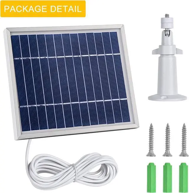 Alt view image 7 of 7 - iTODOS Solar Panel Compatible with Arlo Pro and Arlo Pro 2, 11.8Ft Outdoor Power Charging Cable and Adjustable Mount,Not for HD/Ultra/Pro3/Pro4-Silver