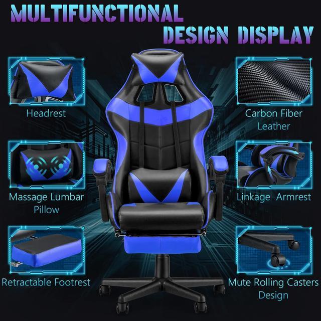 Playstation Gaming Chair With Foot Rest (Blue)