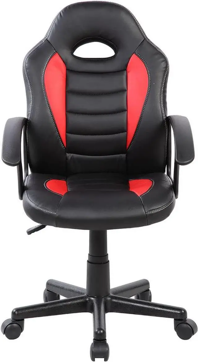 Alt view image 2 of 7 - Techni Mobili Kid's Gaming and Student Racer Chair with Wheels, Red 22D x 21.25W x 35.25H in