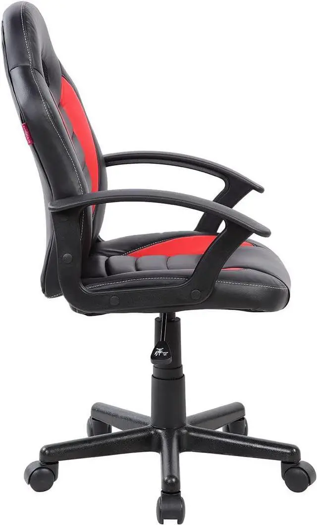 Alt view image 4 of 7 - Techni Mobili Kid's Gaming and Student Racer Chair with Wheels, Red 22D x 21.25W x 35.25H in