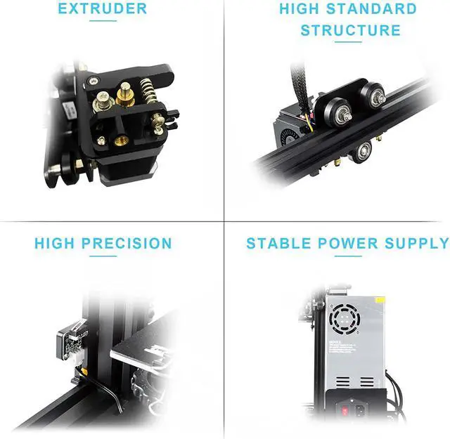 Alt view image 4 of 6 - Official Creality Ender 3 3D Printer Fully Open Source with Resume Printing All Metal Frame FDM DIY Printers with Resume Printing Function 220x220x250mm