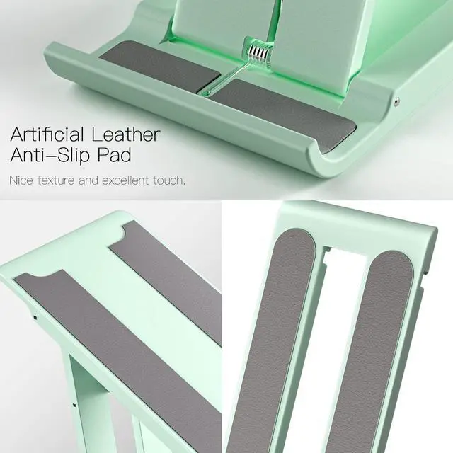 Alt view image 6 of 7 - ESSAGER 2 Pack Foldable Mini Cell Phone Stand, Adjustable Mobile Phone Holder for Desk Compatible with iPhone/Kindles/Smartphones (Black), Welcome to consult